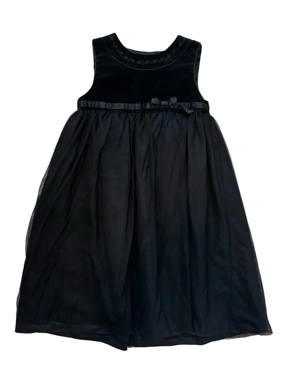 Carters Black Formal Velvet & Tulle Dress